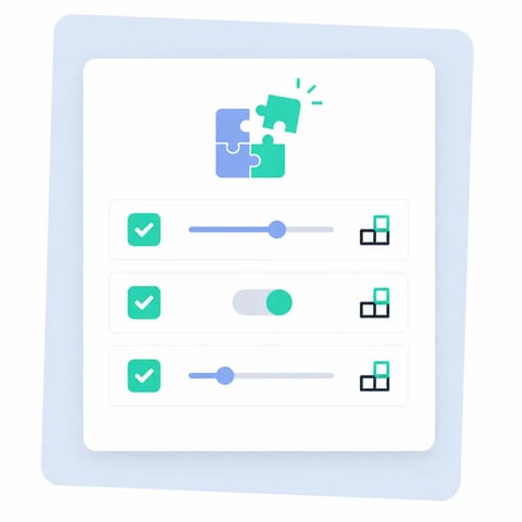 Custom accounting plan with selectable services and adjustment sliders