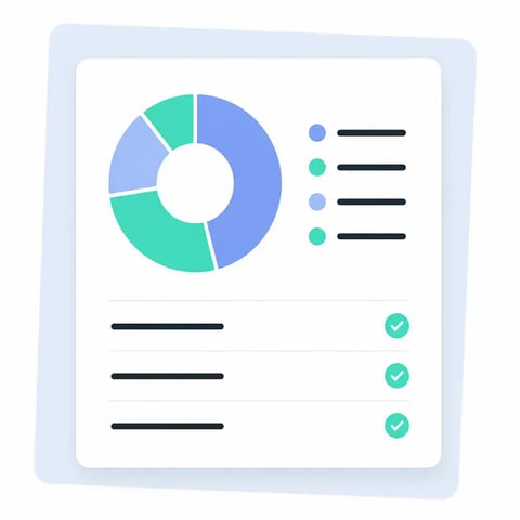 Financial dashboard showing expense allocation and report checks