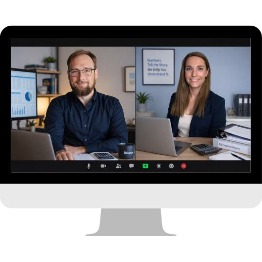 Accountants at desk on desktop (1)