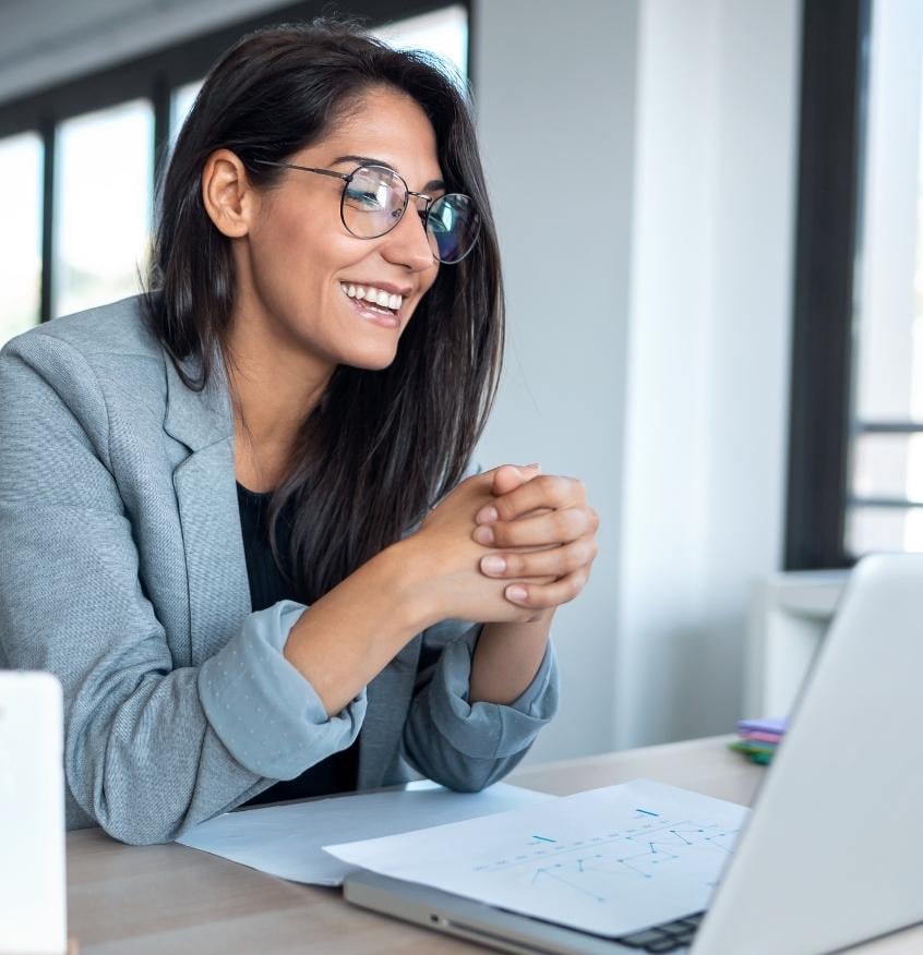Woman making a video conference