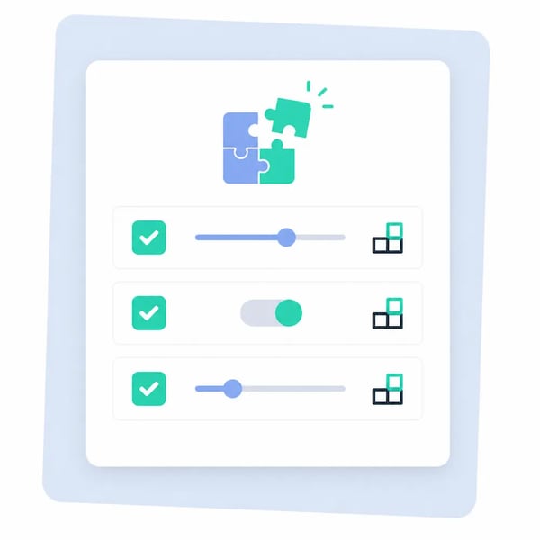 Illustrated custom accounting plan with selectable services and adjustment sliders
