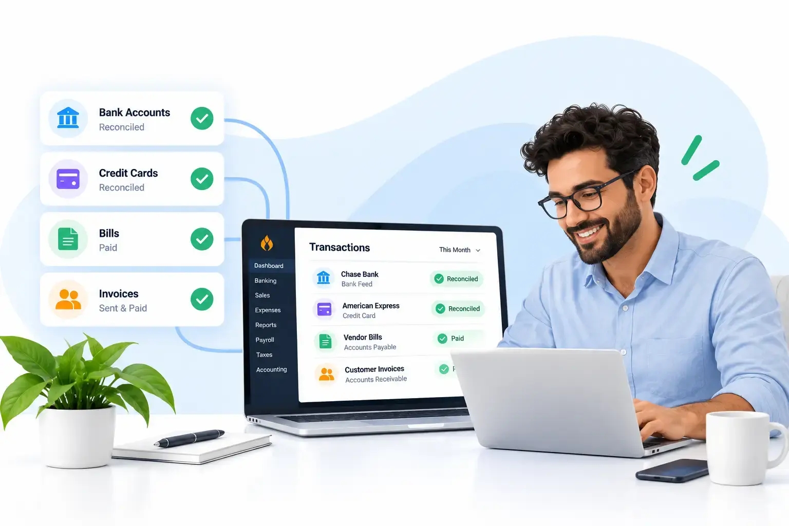 Modern Bookkeeping Dashboard Workspace